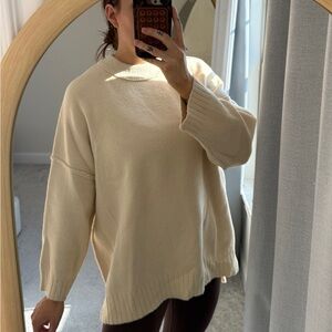 Free People Cream Crew Neck Sweater